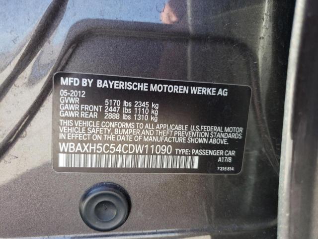 WBAXH5C54CDW11090 - 2012 BMW 528 XI GRAY photo 10