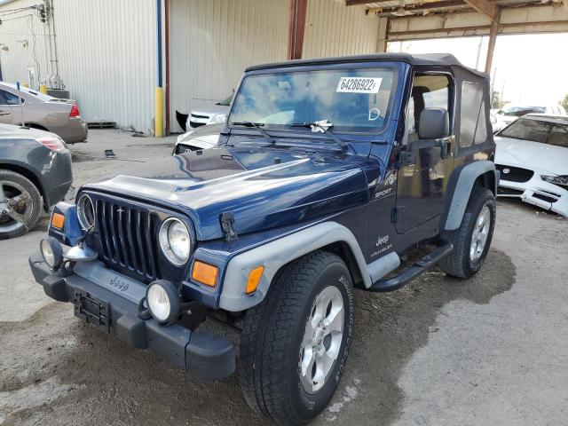 1J4FA49S95P336581 - 2005 JEEP WRANGLER S BLUE photo 2