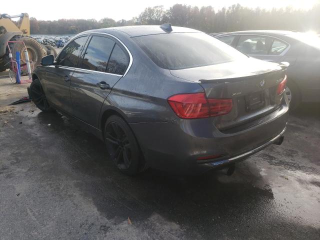 WBA8B7C53JA411849 - 2018 BMW 340 XI GRAY photo 3