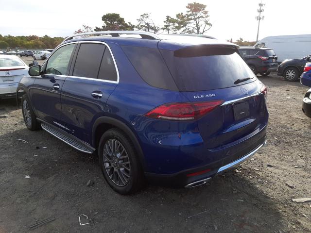 4JGFB5KB7MA407258 - 2021 MERCEDES-BENZ GLE 450 4M BLUE photo 3