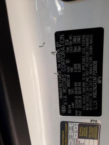 KNDJN2A24F7156608 - 2015 KIA SOUL WHITE photo 10