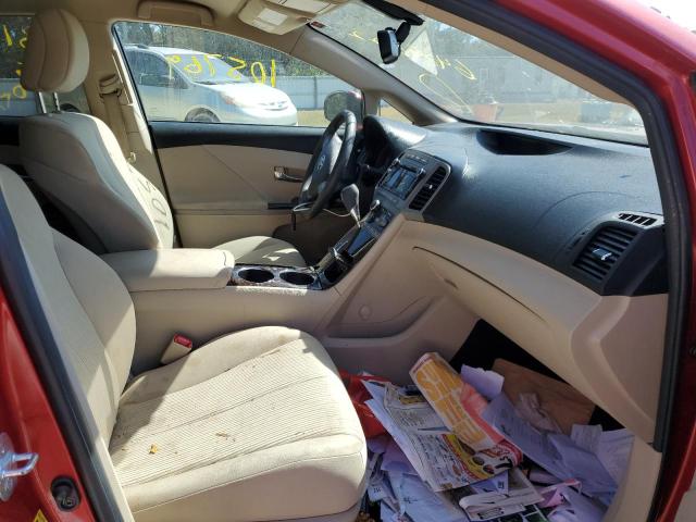 4T3ZK3BB3AU026638 - 2010 TOYOTA VENZA RED photo 5