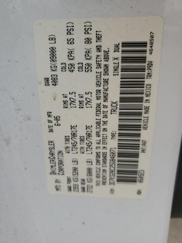 3D7KS28C25G846071 - 2005 DODGE RAM 2500 S WHITE photo 10