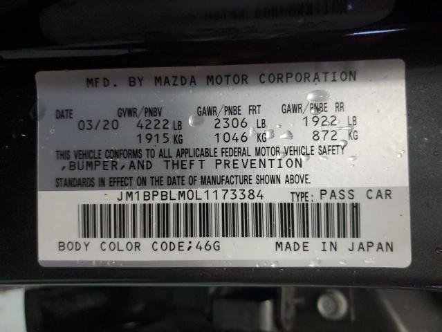 JM1BPBLM0L1173384 - 2020 MAZDA 3 GRAY photo 10