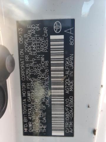 JTKJF5C77E3078198 - 2014 TOYOTA SCION TC أبيض صورة 10