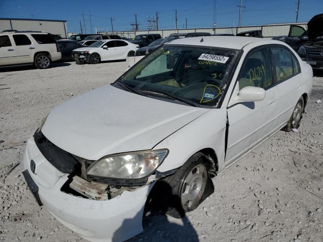 JHMES96645S014056 - 2005 HONDA CIVIC HYBR WHITE photo 2