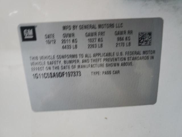 1G11C5SA9DF197373 - 2013 CHEVROLET MALIBU 1LT Ақ фото 10