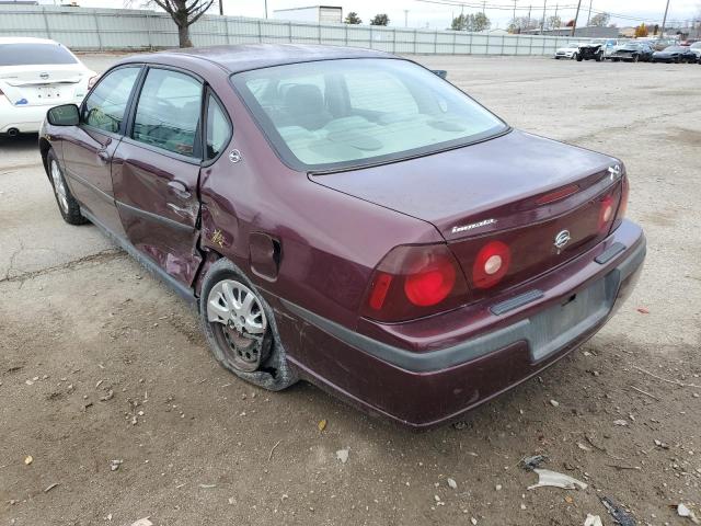 2G1WF52E749124995 - 2004 CHEVROLET IMPALA MAROON photo 3