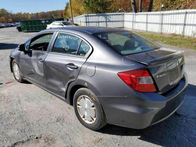 2HGFB2F66CH332134 - 2012 HONDA CIVIC HF GRAY photo 3