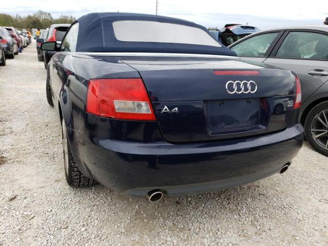 WAUDT48H35K006944 - 2005 AUDI A4 QUATTRO BLUE photo 3