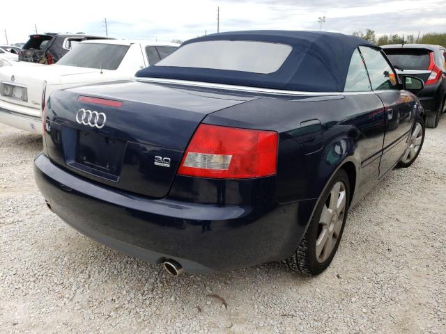 WAUDT48H35K006944 - 2005 AUDI A4 QUATTRO BLUE photo 4