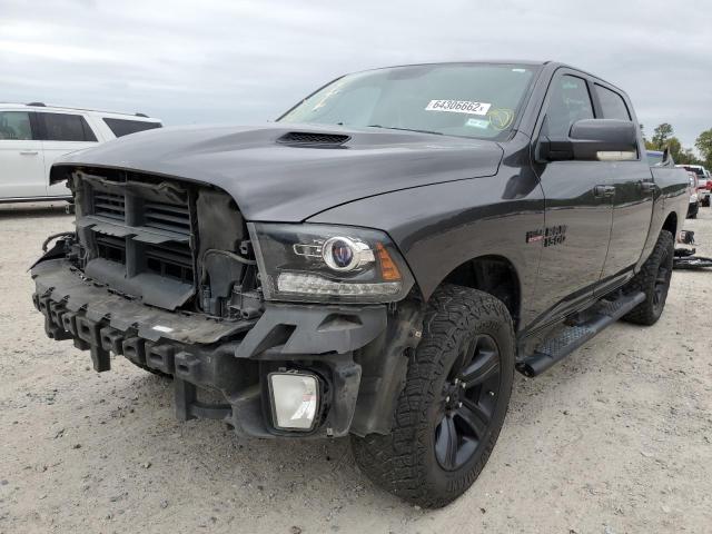 1C6RR7MT0JS111560 - 2018 RAM 1500 SPORT GRAY photo 2