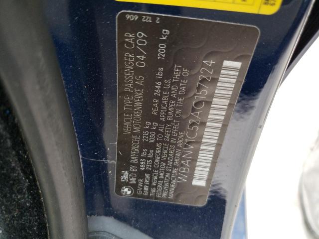 WBANV1C52AC157224 - 2010 BMW 528 XI BLUE photo 10