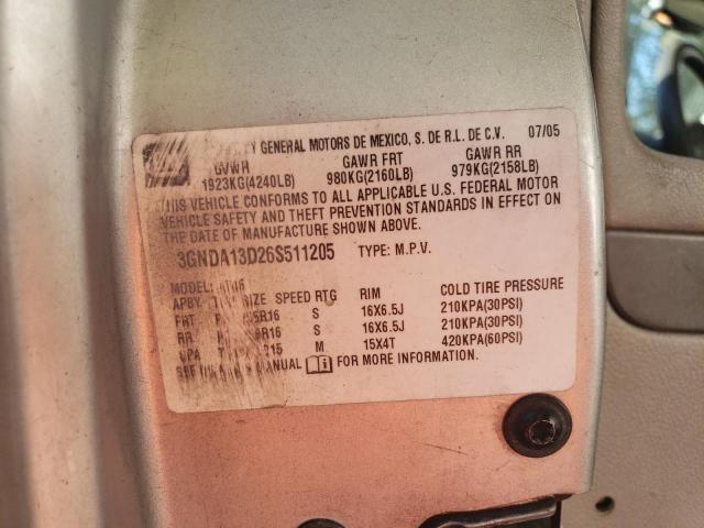 3GNDA13D26S511205 - 2006 CHEVROLET HHR LS 银色 照片 10