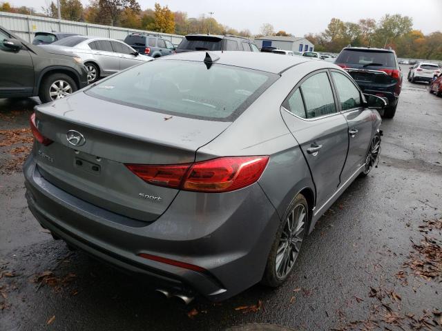 KMHD04LB7HU321393 - 2017 HYUNDAI ELANTRA SP GRAY photo 4