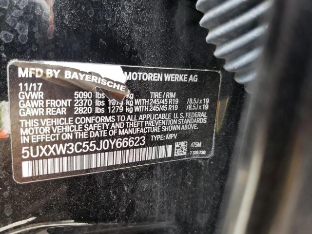 5UXXW3C55J0Y66623 - 2018 BMW X4 XDRIVE2 BLACK photo 10