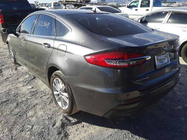 3FA6P0MU3KR119155 - 2019 FORD FUSION SEL GRAY photo 3