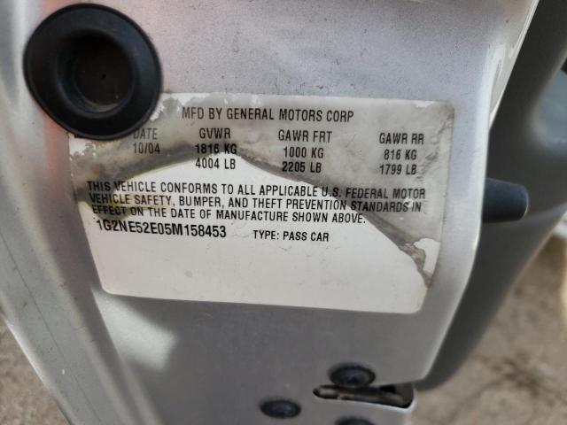 1G2NE52E05M158453 - 2005 PONTIAC GRAND AM S SILVER photo 10