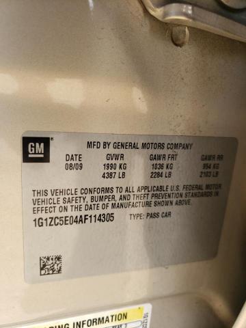 1G1ZC5E04AF114305 - 2010 CHEVROLET MALIBU 1LT 金色 照片 10