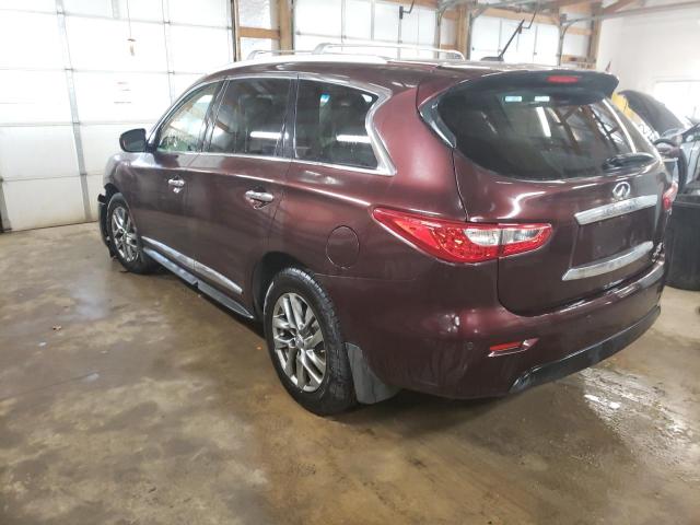 5N1AL0MM4DC303629 - 2013 INFINITI JX35 BURGUNDY photo 3