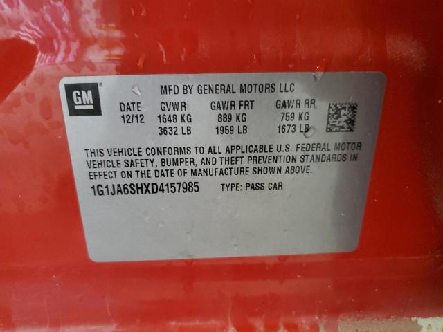 1G1JA6SHXD4157985 - 2013 CHEVROLET SONIC LS ORANGE photo 12