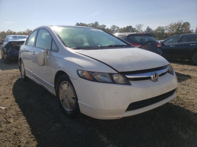 JHMFA36287S014212 - 2007 HONDA CIVIC HYBR WHITE photo 1