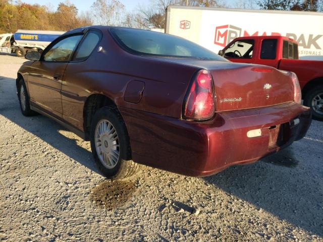 2G1WW12E5Y9211437 - 2000 CHEVROLET MONTE CARL MAROON photo 3