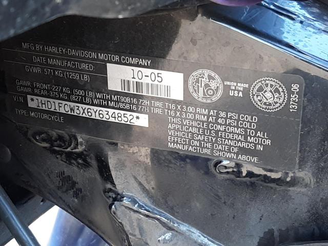 1HD1FCW3X6Y634852 - 2006 HARLEY-DAVIDSON FLHTCUI 蓝色 照片 10