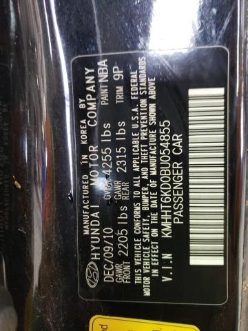 KMHHT6KD0BU054855 - 2011 HYUNDAI GENESIS CO BLACK photo 12