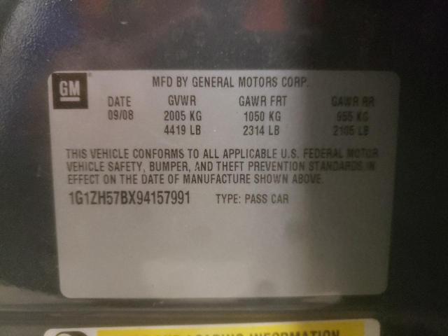 1G1ZH57BX94157991 - 2009 CHEVROLET MALIBU 1LT 灰色 照片 10