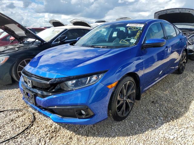 2HGFC2F81MH547548 - 2021 HONDA CIVIC SPOR BLUE photo 2