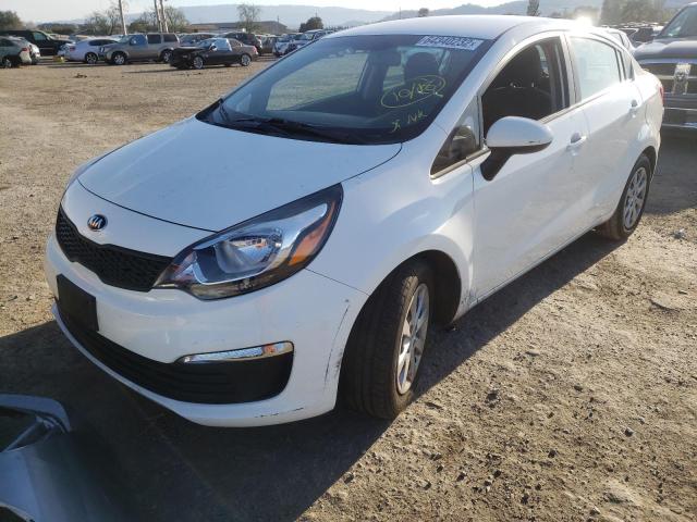 KNADM4A31G6612380 - 2016 KIA RIO LX WHITE photo 2