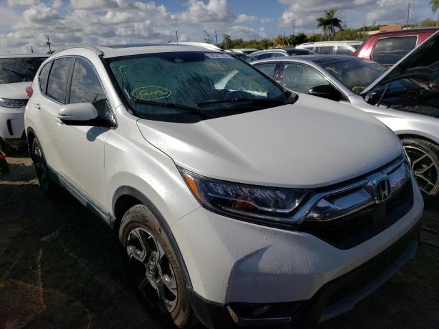 7FARW1H90KE008882 - 2019 HONDA CR-V TOURI WHITE photo 1