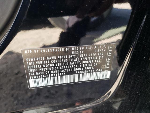 3VW2K7AJ1EM319427 - 2014 VOLKSWAGEN JETTA BASE BLACK photo 10