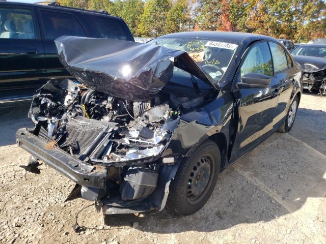 3VW2K7AJ1EM319427 - 2014 VOLKSWAGEN JETTA BASE BLACK photo 2