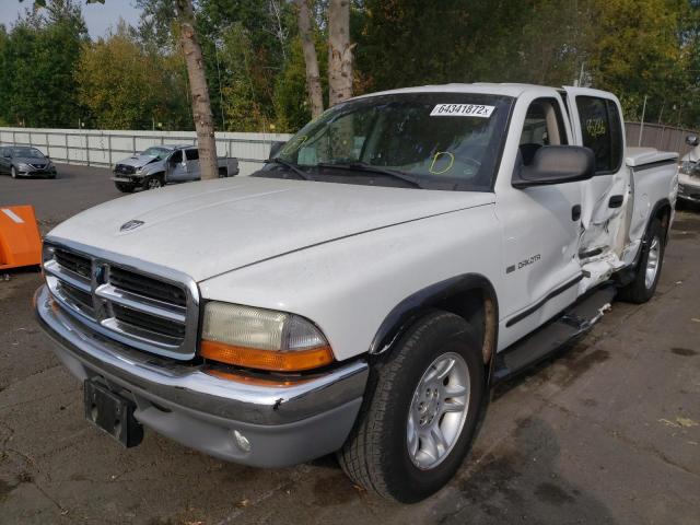 1B7HL2AN01S287605 - 2001 DODGE DAKOTA QUA WHITE photo 2