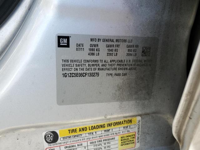 1G1ZC5E06CF130279 - 2012 CHEVROLET MALIBU 1LT 银色 照片 10