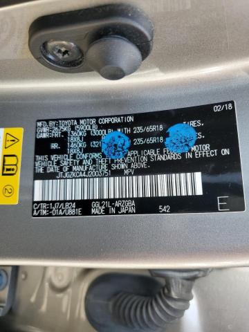 JTJGZKCA4J2003751 - 2018 LEXUS RX 350 L GRAY photo 10