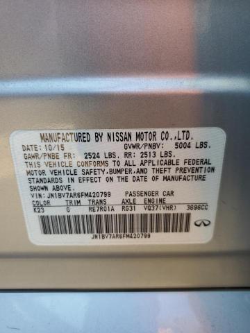 JN1BV7AR6FM420799 - 2015 INFINITI Q50 BASE SILVER photo 10