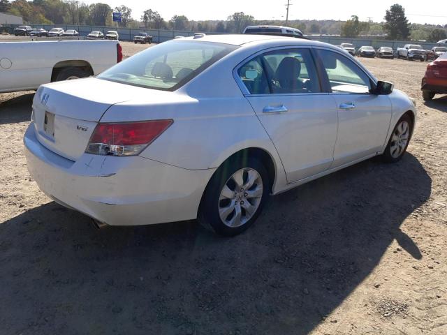 1HGCP3F88AA008741 - 2010 HONDA ACCORD EXL WHITE photo 4