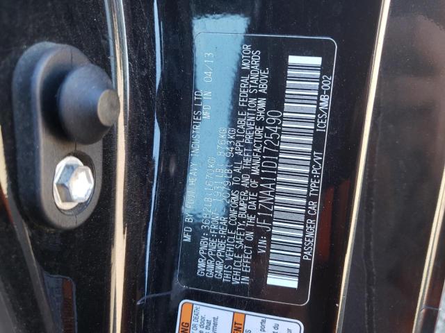 JF1ZNAA11D1725490 - 2013 TOYOTA SCION FR-S BLACK photo 10