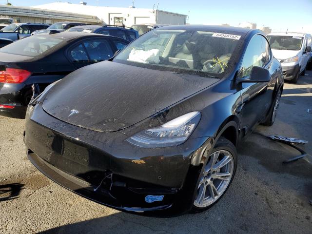 5YJYGDEE7MF146185 - 2021 TESLA MODEL Y BLACK photo 2