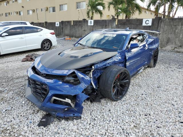 1G1FJ1R60K0131476 - 2019 CHEVROLET CAMARO ZL1 BLUE photo 2