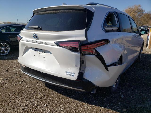 5TDZSKFC9NS063620 - 2022 TOYOTA SIENNA LIM WHITE photo 9