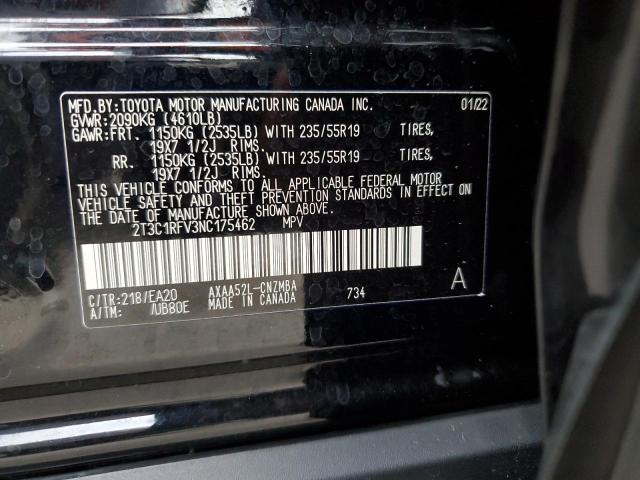 2T3C1RFV3NC175462 - 2022 TOYOTA RAV4 XLE P BLACK photo 10