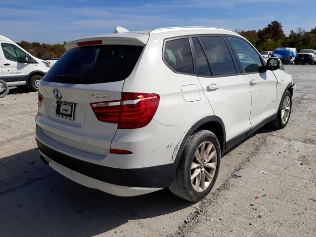 5UXWX9C54D0A27940 - 2013 BMW X3 WHITE photo 4