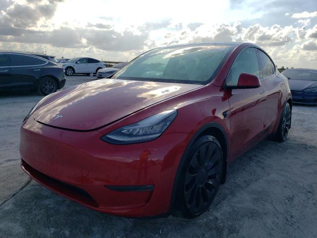 5YJYGDEF6MF073173 - 2021 TESLA MODEL Y أحمر صورة 2