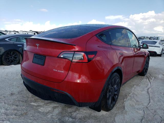 5YJYGDEF6MF073173 - 2021 TESLA MODEL Y RED photo 4