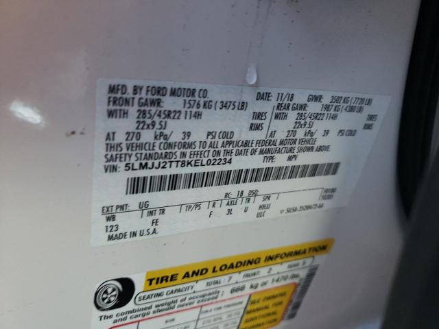 5LMJJ2TT8KEL02234 - 2019 LINCOLN NAVIGATOR 白色 照片 10