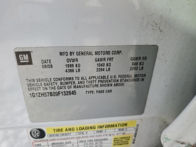 1G1ZH57B09F132845 - 2009 CHEVROLET MALIBU 1LT Weiß Foto 10
